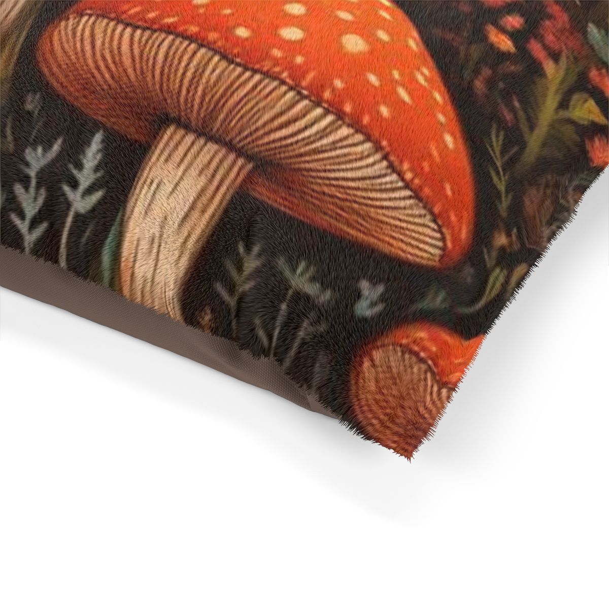 Luxury XL Fantasy Mushroom Forest Dog Bed – Plush (50″ × 40″)