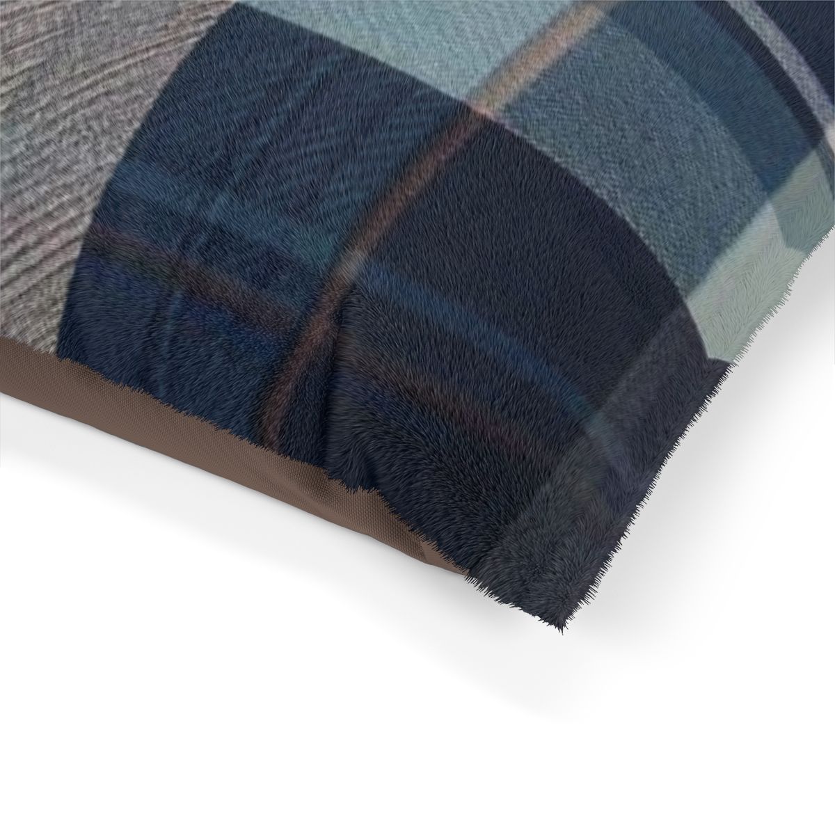 Luxury XL Coastal Haven Plaid Dog Bed – Plush Comfort (50″ × 40″)