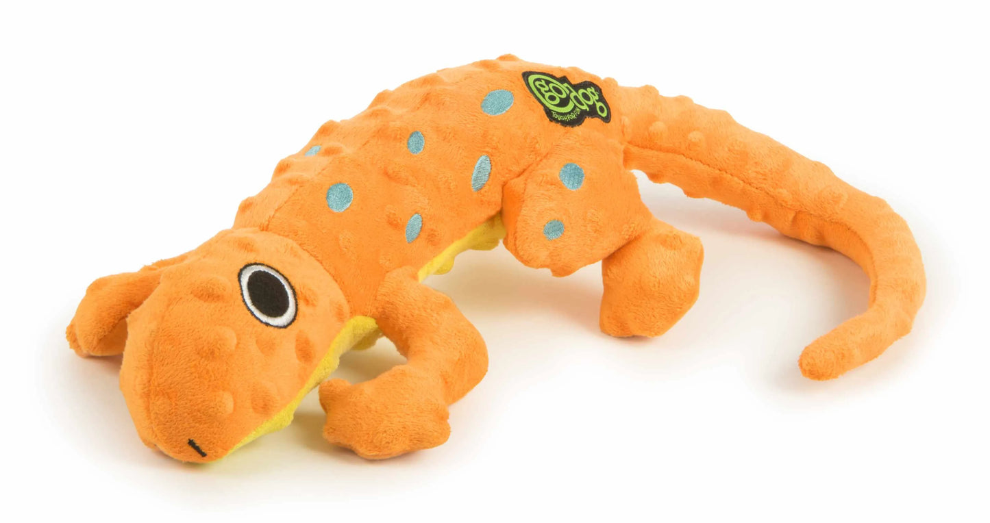 goDog Amphibianz Gecko Plush Dog Toy – Durable, Squeaky & Fun!