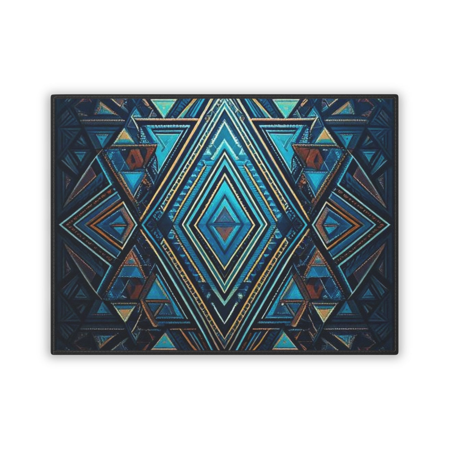 Blue tribal geometric design.